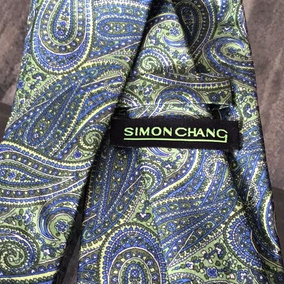 Simon Chang 100%silk tie - Picture 2 of 2